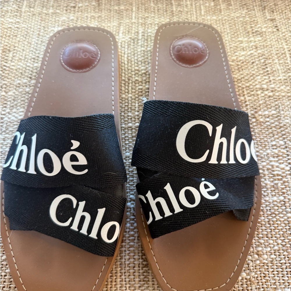 Chloe Black Slide Sandals